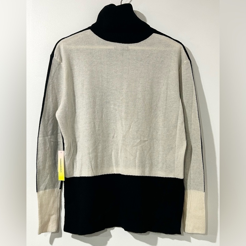 NWT Summersalt The Coziest Cashmere Blend Turtleneck Sea‎ Urchin & White Sand XS - Picture 7 of 10